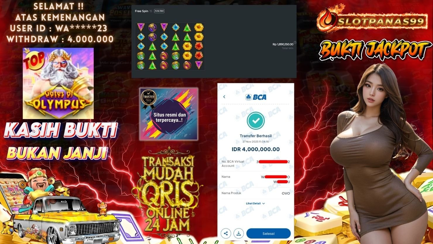 SLOTPANAS99 JACKPOT SLOT GATES OF OLYMPUS